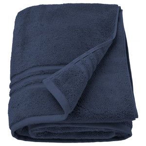 BROKGLIM Bath sheet, dark blue, 100x150 cm