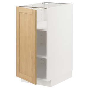 METOD Base cabinet with shelves, white/Forsbacka oak, 40x60 cm