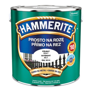 Hammerite Direct To Rust Metal Paint 2.5l, semi-matt white