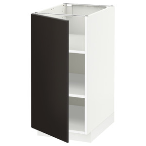 METOD Base cabinet with shelves, white/Kungsbacka anthracite, 40x60 cm