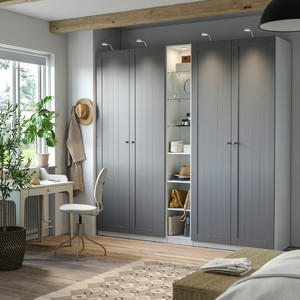 PAX / GULLABERG Wardrobe combination, grey grey/white, 235x60x236 cm