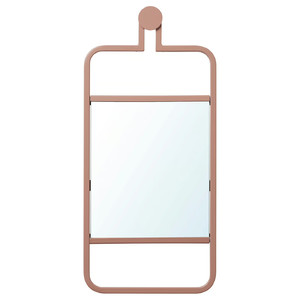 GRANVÅG Mirror, wall hanging/pink, 22x48 cm