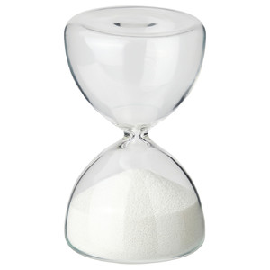 EFTERTÄNKA Decorative hourglass, clear glass/white, 10 cm