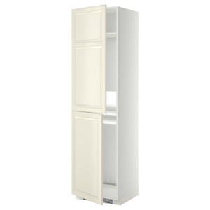 METOD High cabinet for fridge/freezer, white, Bodbyn off-white, 60x60x220 cm