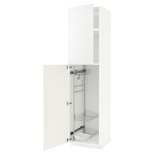METOD High cabinet with cleaning interior, white/Ringhult white, 60x60x240 cm