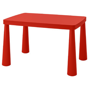 MAMMUT Children's table, in/outdoor red, 77x55 cm