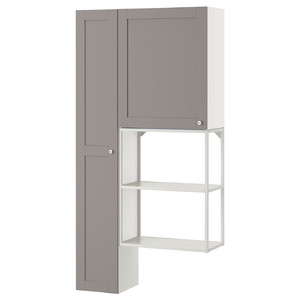 ENHET Storage combination, white/grey frame, 90x32x180 cm