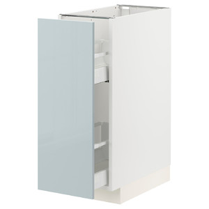 METOD / MAXIMERA Base cabinet/pull-out int fittings, white/Kallarp light grey-blue, 30x60 cm