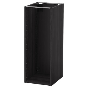 METOD Base cabinet frame, wood effect black, 30x37x80 cm