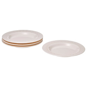 PARADISISK Side plate, off-white, 20 cm, 4 pack