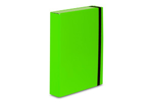 Box Folder for Documents with Elastic Band A4, 1pc, green