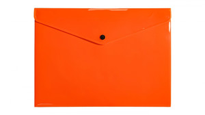 Document Envelope Pocket Wallet File with Button PP A4, orange