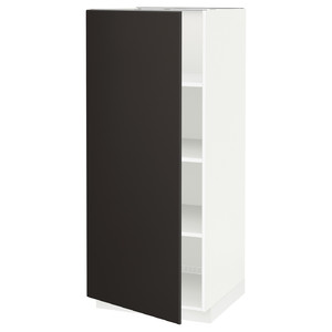 METOD High cabinet with shelves, white/Kungsbacka anthracite, 60x60x140 cm