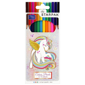 Starpak Colour Pencils 12 Colours Unicorn