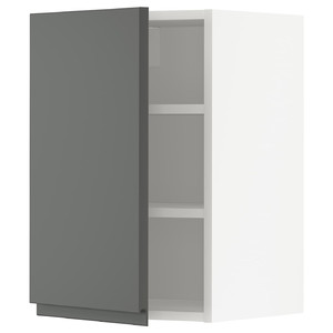 METOD Wall cabinet with shelves, white/Voxtorp dark grey, 40x60 cm