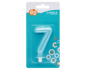 Birthday Candle 7, pearl blue