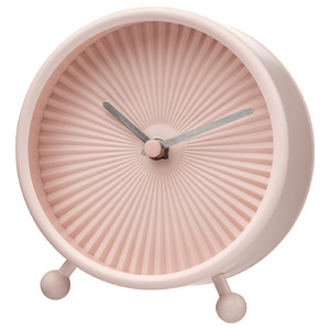 SNOFSA Table clock, pale pink, 11 cm
