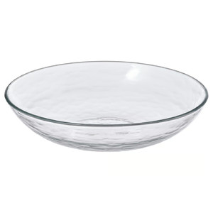 STRANDKRABBA Deep plate, glass/transparent, 19 cm