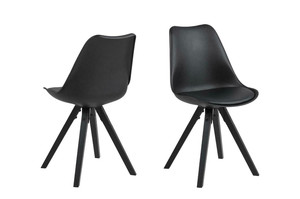 Chair Dima, 1pc, faux leather, black