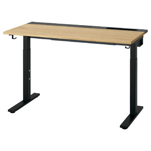 MITTZON Desk, oak veneer/black, 120x60 cm