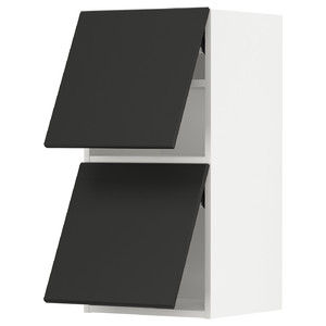 METOD Wall cab horizo 2 doors w push-open, white/Kungsbacka anthracite, 40x80 cm