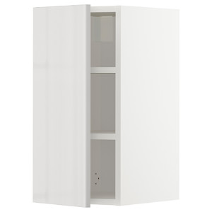 METOD Wall cabinet with shelves, white/Ringhult light grey, 30x60 cm