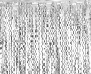 Fringe Deco Curtain Swirls 100x200cm, metallic silver