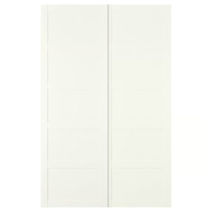 BERGSBO Pair of sliding doors, white, 150x236 cm