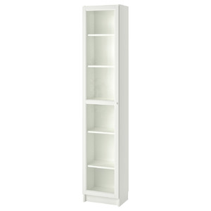 BILLY / OXBERG Bookcase with glass-door, white/glass, 40x30x202 cm