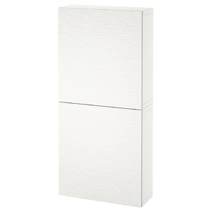 BESTÅ Wall cabinet with 2 doors, white/Laxviken white, 60x22x128 cm