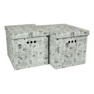 Storage Box Newspaper XL 2pcs, white