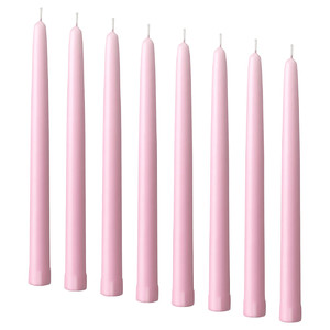 KLOKHET Unscented candle, light pink, 25 cm
