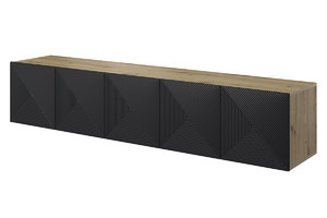 Wall-Mounted TV Cabinet Asha 200 cm, artisan/matt black