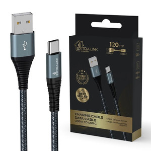 Extralink Cable USB Type-A to USB Type-C Smart Life 1.2m, black