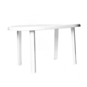 Garden Oval Table 135x80cm, white