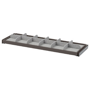 KOMPLEMENT Pull-out tray with divider, dark grey/light grey, 100x35 cm