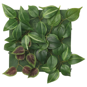 FEJKA Artificial plant, wall mounted/in/outdoor green/lilac, 26x26 cm