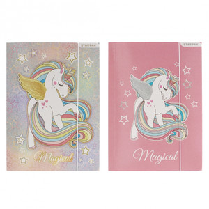 Paper Folder with Elastic Band A4 Unicorn 10-pack, assorted patterns