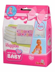 New Born Baby Doll Nappies 5pcs 3+