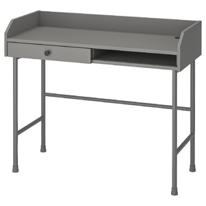 HAUGA Desk, grey, 100x84 cm