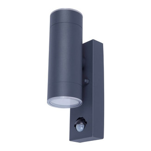GoodHome Outdoor Wall Lamp Candiac, top/bottom, motion sensor, 760 lm IP44, graphite