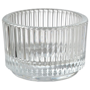 FINSMAK Tealight holder, clear glass, 3.5 cm