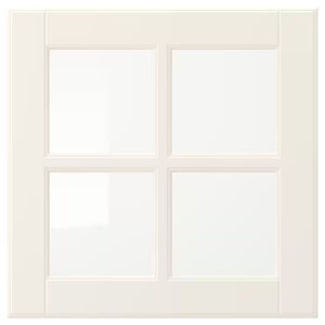 BODBYN Glass door, off-white, 40x40 cm