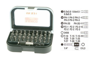 BAHCO 1/4" Bit Set for Phillips/Pozidriv/TORX® Screws - 31pcs 59/S31