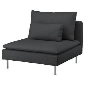 SÖDERHAMN Cover for 1-seat section, Fridtuna dark grey