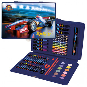 Kids Art Creative Case Stationery Set 71pcs Race Team