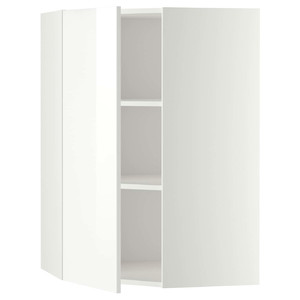 METOD Corner wall cabinet with shelves, white, Ringhult white, 68x100 cm