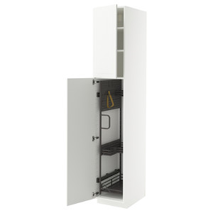 METOD High cabinet with cleaning interior, white/Stensund white, 40x60x220 cm