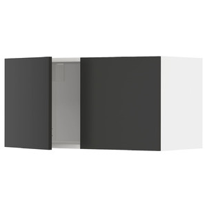 METOD Wall cabinet with 2 doors, white/Nickebo matt anthracite, 80x40 cm