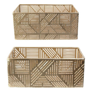 Set of 2 Organizers Baskets Amiable S, gold